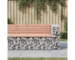 Tuinbank Gabion - Stenen mand - Buiten Zitten - Massief Douglas Hout - 122 cm Breed - Natuurlijk