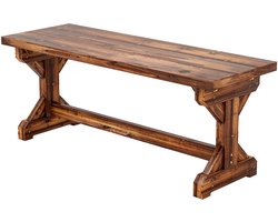 Tuinbank Hout - Buitenbank Zitbank - Ontspannen Buiten - Gekarboniseerd Sparrenhout - 114 cm Breed - Gekoloniseerd