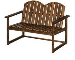 Tuinbank hout - Tuinmeubels - Bankje - Donkerbruin - 114x63x86 cm