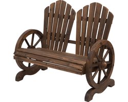 Tuinbank hout - Tuinmeubels - Bankje - Donkerbruin - Tuinmeubelen - Tuinset - L108 x B66 x H95 cm