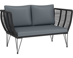 Tuinbank - Lounge Bank - Buitenbank - Tuinset - Houten Bank - Modulair Bankstel - Balkon Set - Donkergrijs + Lichtgrijs