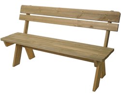 Tuinbank MCW-L66, houten bank, parkbank, horeca-kwaliteit, massief hout MVG 148 cm ~ naturel