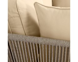 Tuinbank met 2 kussens en 2 stofferingen, ligstoel voor buiten, tuinlounge, balkonmeubelset, loungemeubelen, terrasmeubelen, kussens zijn afneembaar en wasbaar, khaki