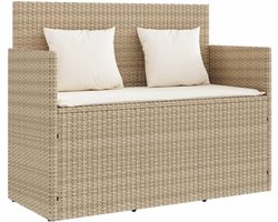 Tuinbank met opbergruimte - Buitenbank Kussenbox - Opbergen en Zitten - Gasveer deksel - 15.4 kg - Beige