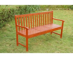 Tuinbank met tafel - Zitbank buiten - Ontspannen in tuin - Inklapbare middenplank - 3-zits - Geel