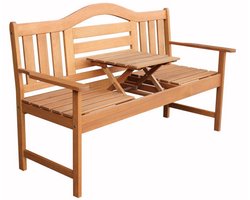 Tuinbank Nevada met verstelbaar tafeltje 150 cm - Naturel
