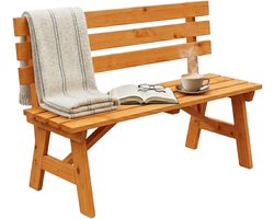 Tuinbank - oranje - 110x35x38 cm - 2-zits