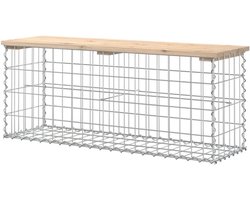 Tuinbank schanskorf - Buitenbank picknick - Ontspannen in tuin - Massief grenenhout - 103x31.5x42 cm - Natuurlijk