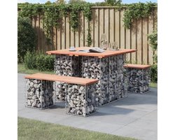 Tuinbank Schanskorf - Outdoor zitbank - Ontspannen in tuin - Massief hout Douglas - 100 x 72 cm - Grijs