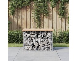 Tuinbank Schanskorf - Zitbank Buiten - Ontspannen in Tuin - Gevuld met Stenen - 63 x 44 x 42 cm