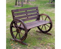 Tuinbank - Tuinbankje - Tuinbank hout - Bankje - Donkerbruin - L105,5 x B56 x H75 cm