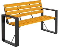 Tuinbank – Tuinbankjes weerbestendig - Tuinbanken - Loungebank - Balkon Set - Buitenbank - 2 personen - Natuurlijk hout + zwart