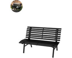 Tuinbank – Tuinbankjes weerbestendig - Tuinbanken - Loungebank - Balkon Set - Buitenbank - 2 personen - Zwart