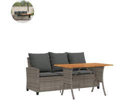 Tuinbank – Tuinbankjes weerbestendig - Tuinbanken - Loungebank - Balkon Set - Buitenbank - 3 personen - Poly rattan - Grijs