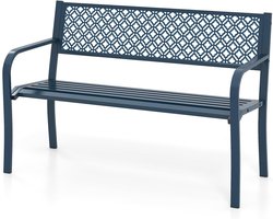 Tuinbank van ijzer 2-3-zits met ergonomische rugleuning en armleuningen - Klassiek design voor terras en tuin