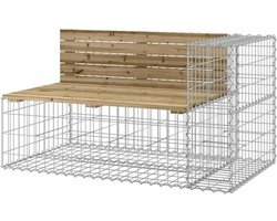 Tuinbank van schanskorven - Zitbank Buiten - Ontspannen in de tuin - Vulbaar met stenen - 122 cm breed - Donkerbruin