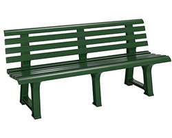 Tuinbank Weerbestendig 3-zits Kunststof Balkon Parkbank Groen 145x49x74cm