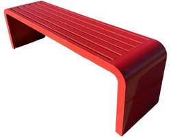 Tuinbank zonder rugleuning - Buitenbank metaal - Ontspannen buiten - Weerbestendig staal - 100 x 40 x 45 cm - Rood