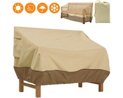 Tuinbankhoes - 224*83*84cm - 210D Oxford - Bescherm je Tuinbank tegen UV-straling - Beschermhoes - Bankhoes - Waterdichte Tuinbankhoes - Winddicht - Waterdicht - Scheurvast - Beige - Boor binnen en buiten