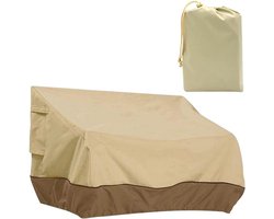 Tuinbankhoes - Beschermhoes Tuinmeubel - Oxford doek - Inclusief opbergtas - Waterdichte - Winddicht - Beschermhoes Tuinbank - Tuinmeubelhoes - Geschikt voor tuinmeubelen - 147 x 83 x 79 cm - Beige