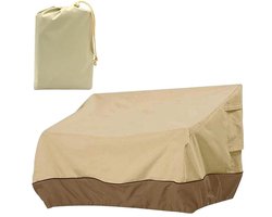 Tuinbankhoes - Beschermhoes Tuinmeubel - Oxford doek - Inclusief opbergtas - Waterdichte - Winddicht - Beschermhoes Tuinbank - Tuinmeubelhoes - Geschikt voor tuinmeubelen - 147 x 83 x 79 cm - Beige