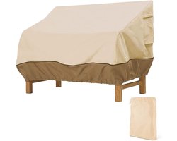 Tuinbankhoes - Beschermhoes voor 2-zits Tuinbank - bankhoes - Waterdichte Tuinbankhoes - 210D Oxford - winddicht - waterdicht - scheurvast - beige - 147 x 83 x 79 cm