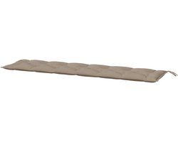 Tuinbankkussen - Buitenkussen - Comfortabel Zitten - Antislip Met Koorden - 200 x 50 cm - Taupe