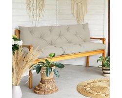 Tuinbankkussen - Zitkussen Rugkussen - Buiten Ontspannen - Gerecycled Materiaal - 100x50x50 cm - Beige