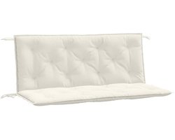 Tuinbankkussens 2 st | Tuinkussen 120x50x7 cm stof gemêleerd crèmekleurig