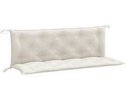 Tuinbankkussens 2 st | Tuinkussen 150x50x7 cm stof gemêleerd crèmekleurig