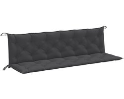 Tuinbankkussens 2 st | Tuinkussen 200x50x7 cm stof gemêleerd antracietkleur