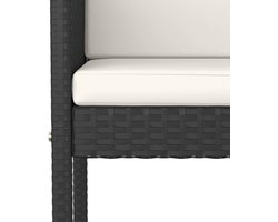 Tuinbarset 7-delig met Bartafel en 6 Barkrukken 185x80x110 cm – Luxe Poly Rattan Barset met Kussens en Glazen Tafelblad – Weerbestendig Outdoor Tuinmeubel – Zwart – HomebyNicole