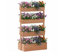 Tuinbed Outsunny - Vurenhout - 85 x 45 x 140 cm - Bruin