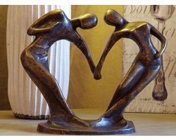 Tuinbeeld - bronzen beeld - Abstract danspaar klein model - Bronzartes - 24 cm hoog