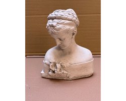 Tuinbeeld IRIS borstbeeld (Wit/gepattineerd) - Decoratie voor binnen en buiten