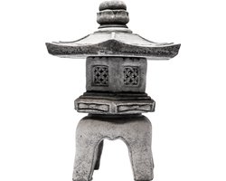 Tuinbeeld Japanse Lantaarn (Grijs/gepattineerd) - decoratie voor binnen/buiten - beton
