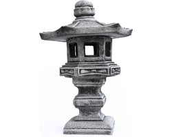 Tuinbeeld Japanse Lantaarn (Grijs/gepattineerd) - decoratie voor binnen/buiten - beton