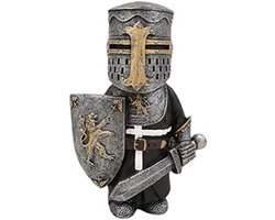 Tuinbeeld Tuinkabouter Pantser Ridder Sculptuur - Middeleeuws Kasteel Decoratie voor Binnen en Buiten - Handgemaakt van Hars - GNOME Tuinfiguren