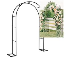 Tuinboog - Bloemenboog Klimplanten - Bruiloft Decoratie - Verzwaarde Basis - 1.6 x 2.30m - Messing