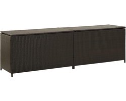 Tuinbox Opbergbox - Berging Kist - Tuin Opslag - Poly Rattan Materiaal - 200x50x60 cm - Bruin