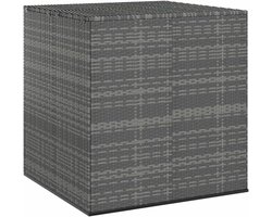 Tuinbox van PE-rotan, 100 x 97,5 x 104 cm, grijs, kisten en containers voor de tuin, container voor buiten, 317228