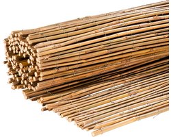 TuinChamp Bamboemat ca: 10-12 mm dik 100 x 300 cm - Bamboe tuinscherm - Bamboemat op rol - Tuinafscheiding natuurlijk hout - Balkonscherm bamboe - Natuurlijke uitstraling