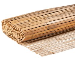 TuinChamp Gespleten bamboemat 100 x 500 cm - Bamboe tuinscherm - Bamboemat op rol - Tuinafscheiding natuurlijk hout - Balkonscherm bamboe - Natuurlijke uitstraling
