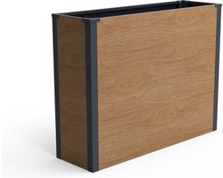 TuinChamp Plantenbak staal hout look 100 x 30 x 77 cm