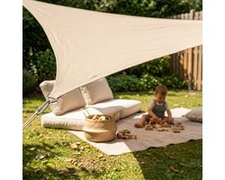 TuinChamp Schaduwdoek polyester beige 3x3x3m - Waterdicht - Driehoek - Zonnescherm balkon - Zonnescherm doek - Tuin zonnescherm