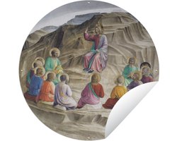 Tuincirkel De Bergrede - schilderij van Fra Angelico - 120x120 cm - Ronde Tuinposter - Buiten - XXL