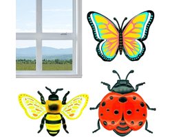 Tuindecoratie Set - Insecten Ornamenten - Buitenruimte Verfraaien - Roest en UV-bestendig - 3 Stuks - Multicolor