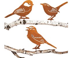 Tuindecoratie Voor Buiten - Tuinsteker - Roestkleurige Decoratie - Tuin Decoratie - Een Vogel Tuindecoratie