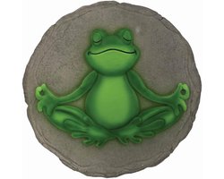 Tuindecoratie – Yoga Kikker Stapsteen – Decoratieve Steen voor de Tuin – Unieke Tuinaccessoires voor Buitenruimte