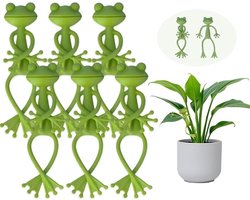 Tuindecoraties - Kikkerplantenstandaard - Leuke groene kikkerhouder - grappige plantensteunclips - kleine tuindecoratie voor stengels en bloemen - groente
